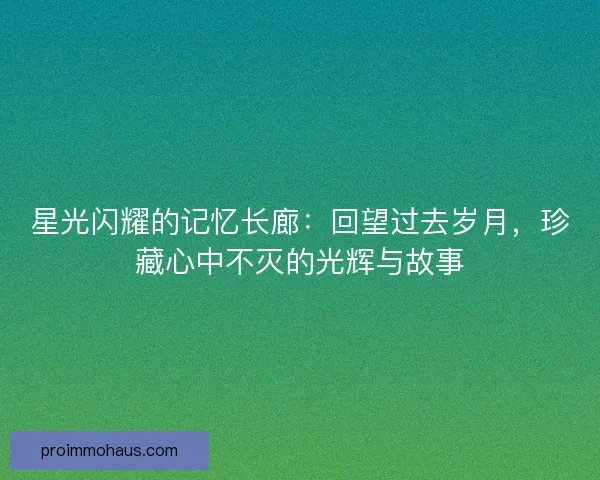 星光闪耀的记忆长廊：回望过去岁月，珍藏心中不灭的光辉与故事